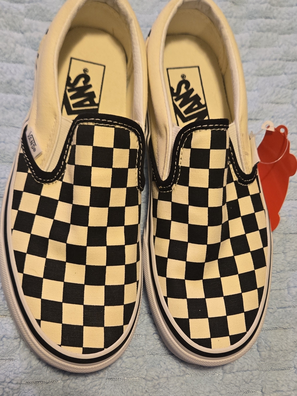 Vans Classic Slip-On Checkerboard Black White Men's 4 Women's 5.5 New w/ Box